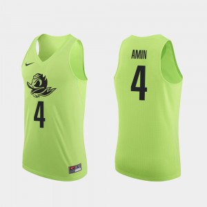 Ducks Apple Green For Men's Ehab Amin College Jersey Authentic Basketball #4