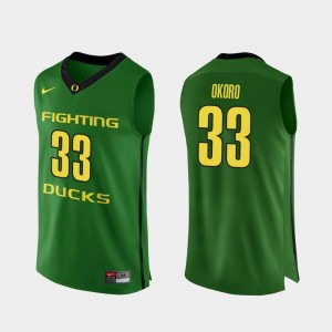 Ducks For Men Authentic Basketball #33 Francis Okoro College Jersey Apple Green