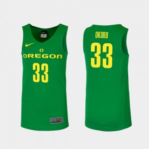 Francis Okoro College Jersey For Men Replica Green UO #33 Basketball