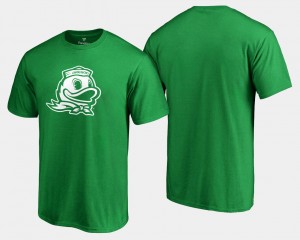 White Logo Big & Tall St. Patrick's Day For Men Kelly Green College T-Shirt Oregon