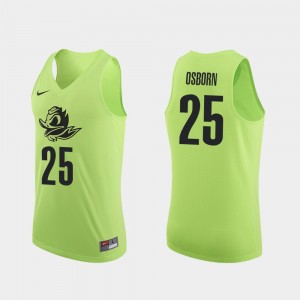 #25 Authentic UO Men's Basketball Apple Green Luke Osborn College Jersey