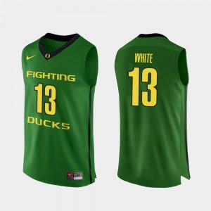 Basketball #13 Apple Green Paul White College Jersey For Men's Authentic Oregon Duck