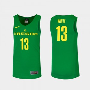 Men's Oregon Paul White College Jersey Green Replica Basketball #13