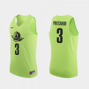 #3 Men's Apple Green UO Authentic Payton Pritchard College Jersey Basketball