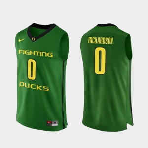 #0 Basketball Ducks Will Richardson College Jersey Apple Green Authentic For Men