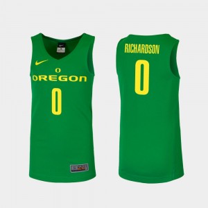 For Men Replica Oregon Will Richardson College Jersey #0 Basketball Green