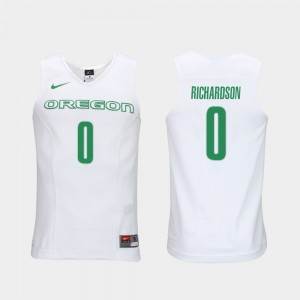 Will Richardson College Jersey White UO Mens #0 Elite Authentic Performance Basketball Authentic Performace