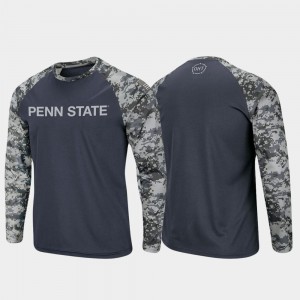 OHT Military Appreciation PSU Men Raglan Long Sleeve Digi Camo College T-Shirt Charcoal Camo