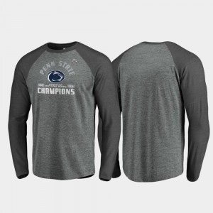 Heather Gray 2019 Cotton Bowl Champions College T-Shirt Offensive Long Sleeve Raglan Mens Penn State Nittany Lions