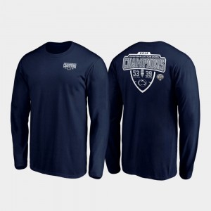 Navy Score Lateral Long Sleeve College T-Shirt 2019 Cotton Bowl Champions Mens Penn State Nittany Lions