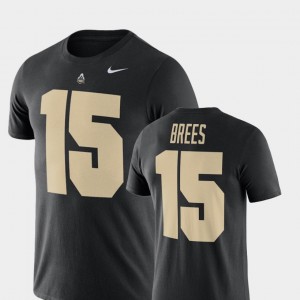 Drew Brees College T-Shirt Football Performance Purdue University Men's Black #15