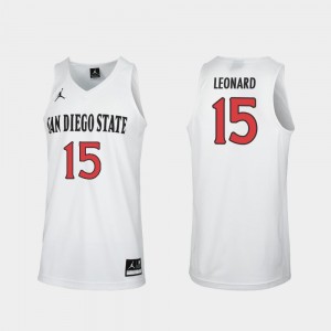 Men Replica Kawhi Leonard College Jersey White Basketball San Diego State Aztecs #15