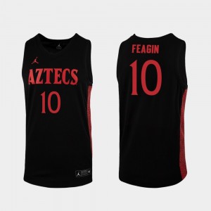 For Men's #10 Aztecs KJ Feagin College Jersey Replica 2019-20 Basketball Black