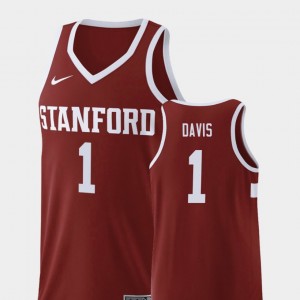 Daejon Davis College Jersey #1 Wine Men's Replica Basketball Stanford University