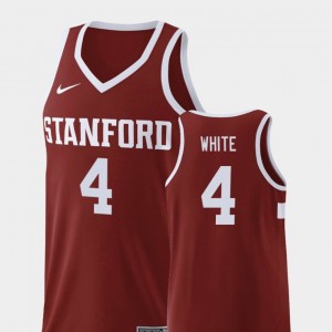 Isaac White College Jersey Replica Basketball Wine #4 Stanford For Men