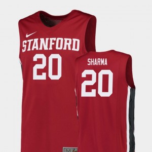 Josh Sharma College Jersey Red Basketball For Men's #20 Stanford Cardinal Replica