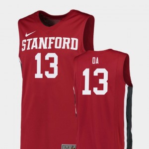 Red Oscar da Silva College Jersey #13 Stanford Men's Basketball Replica