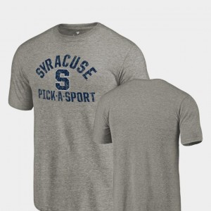 Gray College T-Shirt Cuse Pick-A-Sport Tri-Blend Distressed For Men