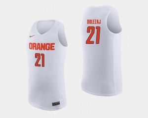 Marek Dolezaj College Jersey White Orange For Men Basketball #21