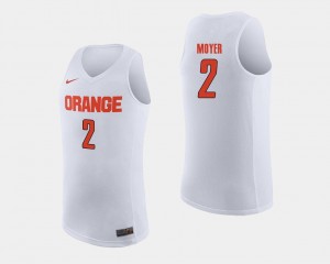 Matthew Moyer College Jersey Men Basketball #2 White Syracuse Orange