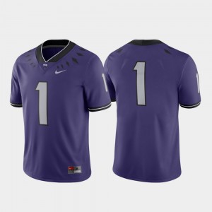 Texas Christian Game For Men's College Jersey Purple #1 Football