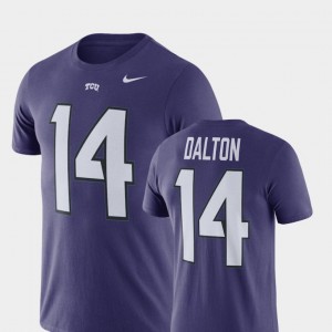 For Men Name & Number Texas Christian University Andy Dalton College T-Shirt #14 Football Purple