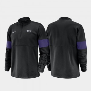 For Men's Half-Zip Performance Black College Jacket Texas Christian 2019 Coaches Sideline