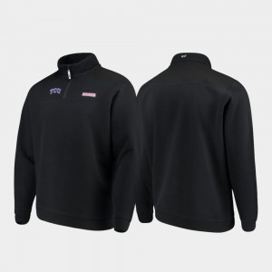 Quarter-Zip Black College Jacket Shep Shirt For Men's TCU