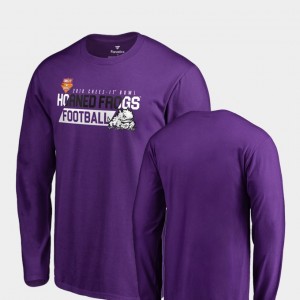 For Men Audible Long Sleeve Texas Christian University College T-Shirt 2018 Cheez-It Bowl Bound Purple