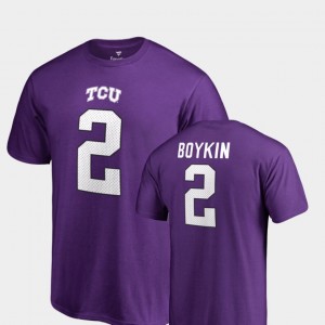 Legends Trevone Boykin College T-Shirt TCU Horned Frogs Name & Number Purple #2 For Men