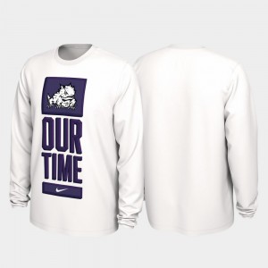 Horned Frogs Our Time Bench Legend For Men White 2020 March Madness College T-Shirt