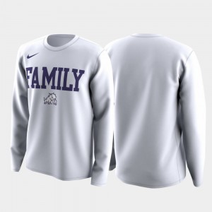 Horned Frogs March Madness Legend Basketball Long Sleeve College T-Shirt Family on Court For Men White