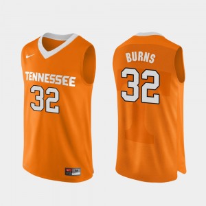 For Men's #32 D.J. Burns College Jersey Orange Basketball UT Authentic Performace