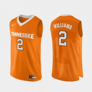 Men Grant Williams College Jersey TN VOLS Basketball #2 Authentic Performace Orange