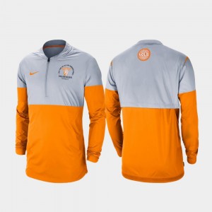 UT Volunteer Mens Football Half-Zip Rivalry Gray Tennessee Orange College Jacket