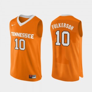 #10 John Fulkerson College Jersey Basketball Mens Orange UT VOLS Authentic Performace