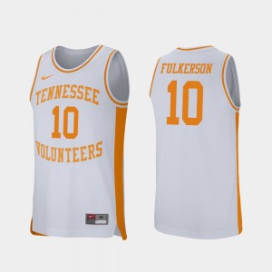 White Tennessee Retro Performance Basketball John Fulkerson College Jersey Mens #10