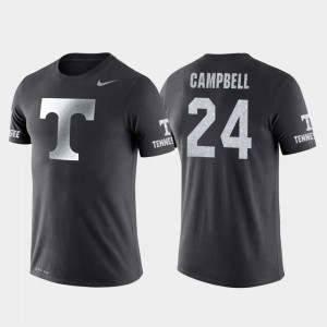 University Of Tennessee #24 Basketball Performance Lucas Campbell College T-Shirt Travel For Men Anthracite