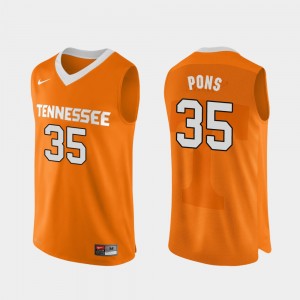 University Of Tennessee Authentic Performace #35 Orange Yves Pons College Jersey Mens Basketball
