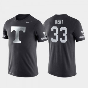 Anthracite Travel Basketball Performance #33 University Of Tennessee Zach Kent College T-Shirt Mens