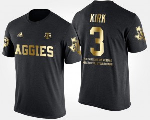 Men's #3 Christian Kirk College T-Shirt Short Sleeve With Message Gold Limited Black Texas A&M Aggies
