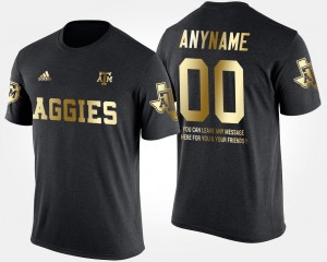 TAMU Gold Limited College Custom T-Shirts Black Men's Short Sleeve With Message #00