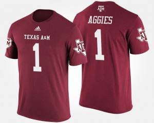 College T-Shirt Texas A&M University No.1 Short Sleeve #1 Maroon Men's