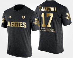 Black For Men's Texas A&M University Gold Limited #17 Short Sleeve With Message Ryan Tannehill College T-Shirt