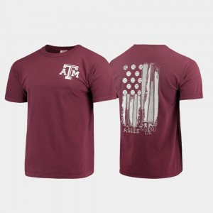 Maroon College T-Shirt Aggie Baseball Flag Comfort Colors Men's
