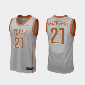 Basketball Replica Mens #21 Gray Dylan Osetkowski College Jersey Texas Longhorns