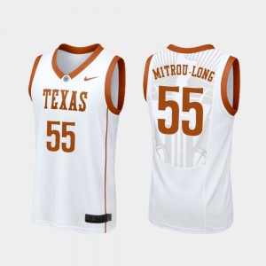 Elijah Mitrou-Long College Jersey Basketball Men White Replica #55 Texas Longhorns