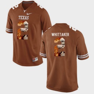 #2 Brunt Orange University of Texas Mens Pictorial Fashion Fozzy Whittaker College Jersey