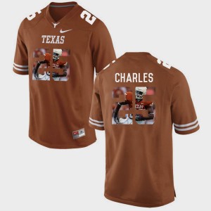 Jamaal Charles College Jersey University of Texas #25 Brunt Orange Pictorial Fashion For Men's