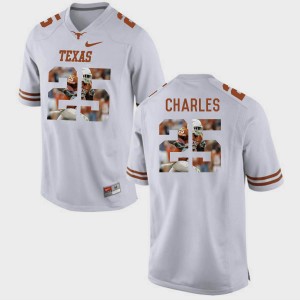 For Men's #25 Longhorns Jamaal Charles College Jersey Pictorial Fashion White